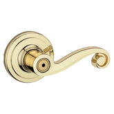 Kwikset Signature Series 730LL3CP Privacy Door Lever, Thumbturn Lock, Polished Brass, Zinc, Residential, Reversible Hand